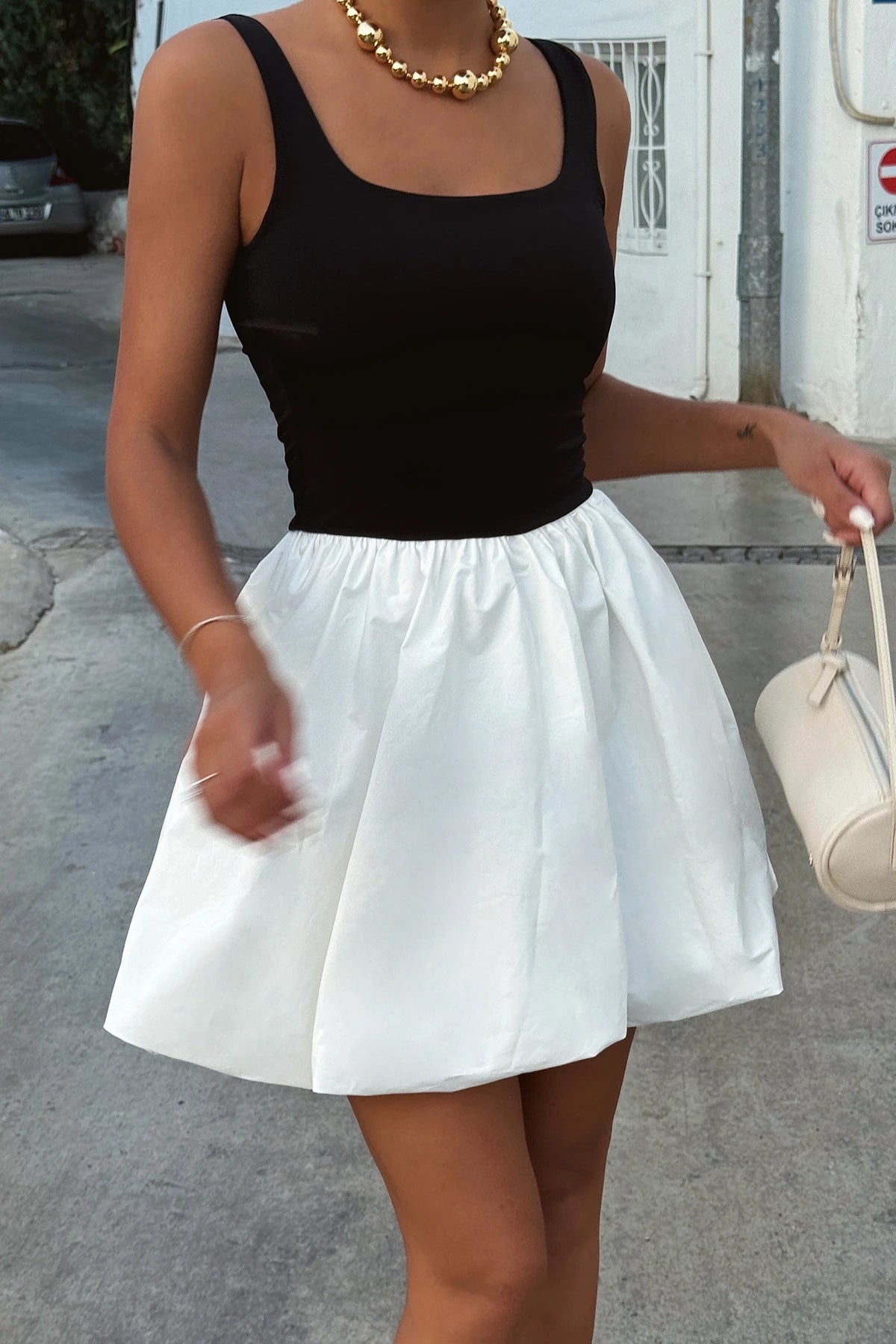 Alexa Mini Dress - Black/White
