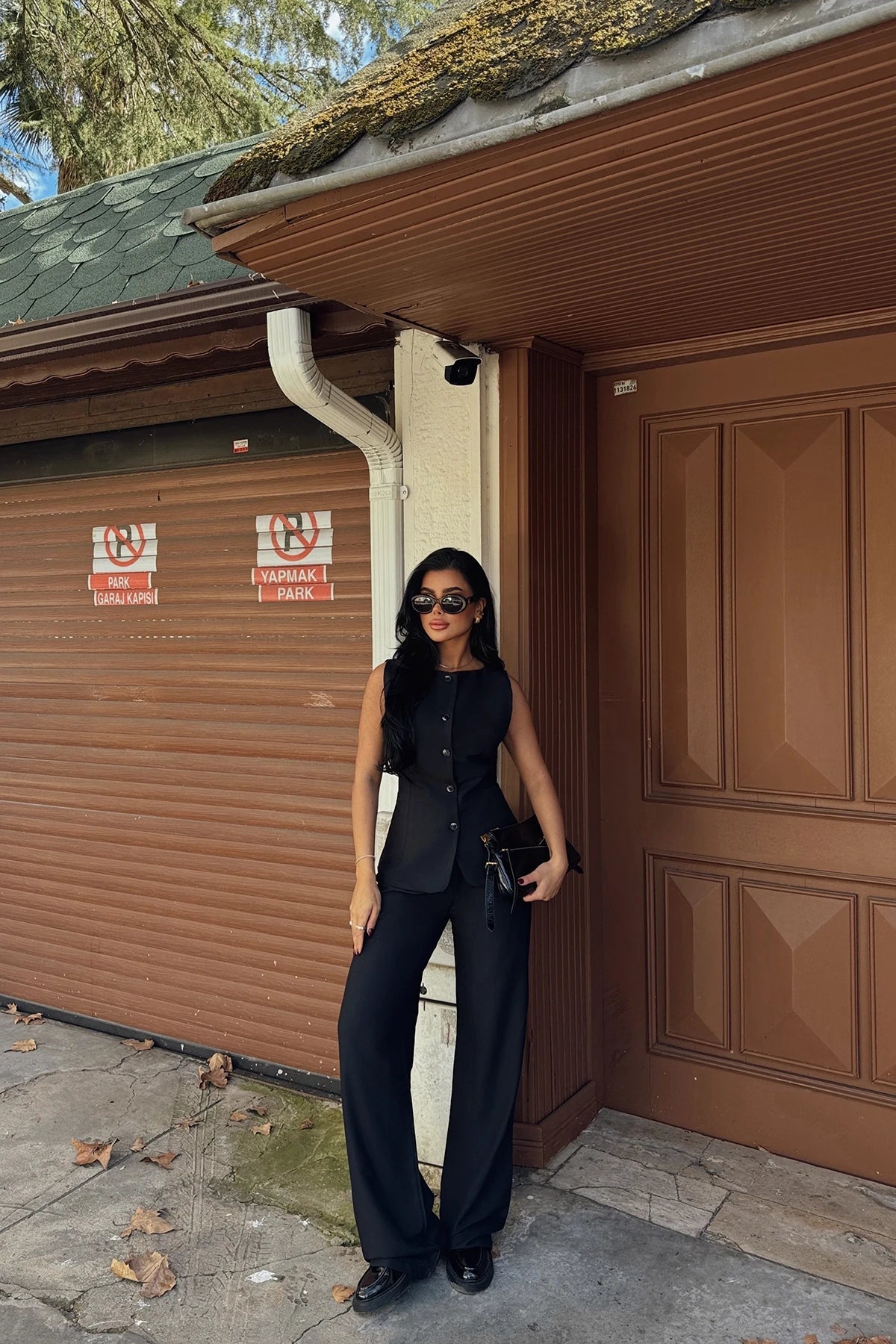 Black Breeze Tie Waist Set