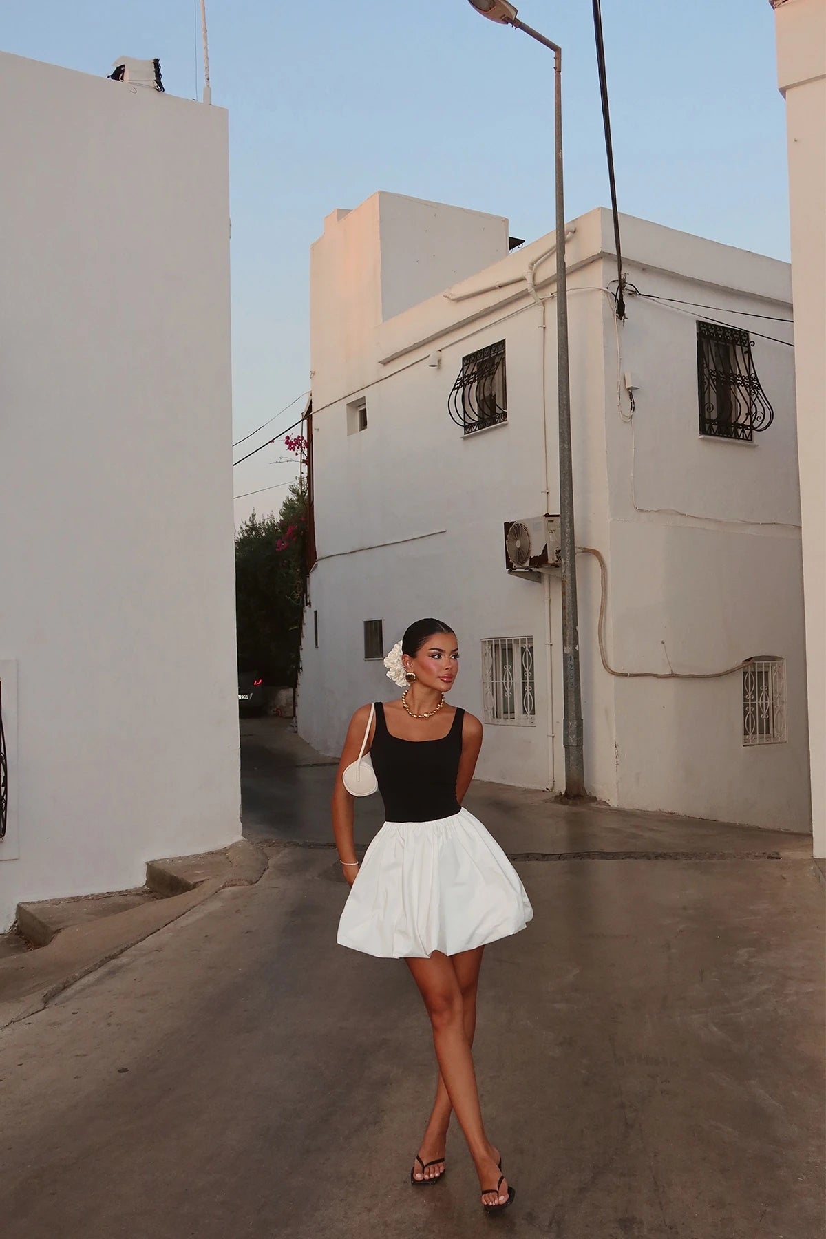 Alexa Mini Dress - Black/White