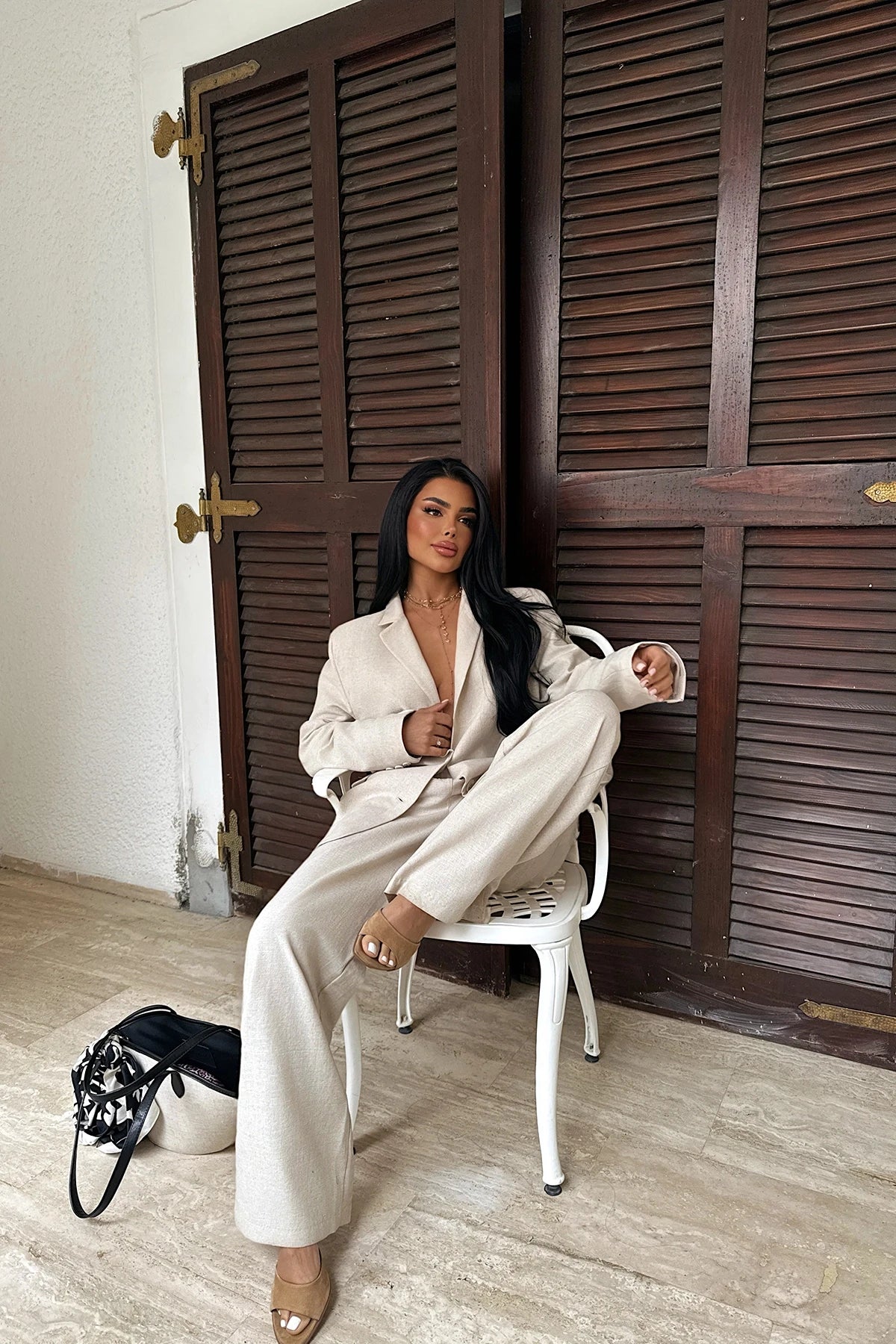 Cream Linen Suit