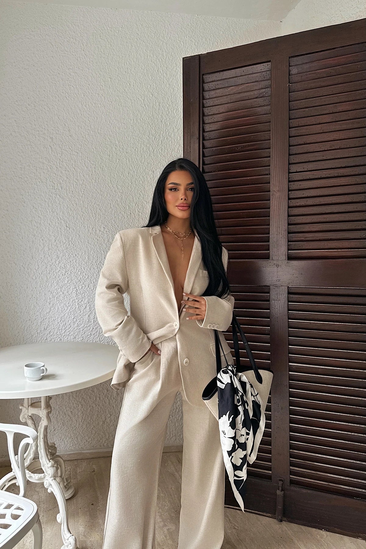 Cream Linen Suit