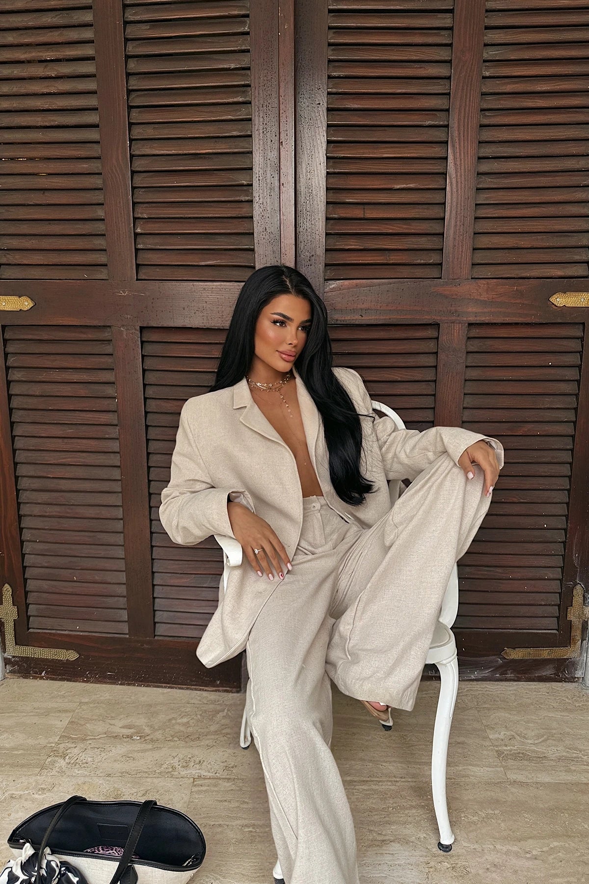 Cream Linen Suit