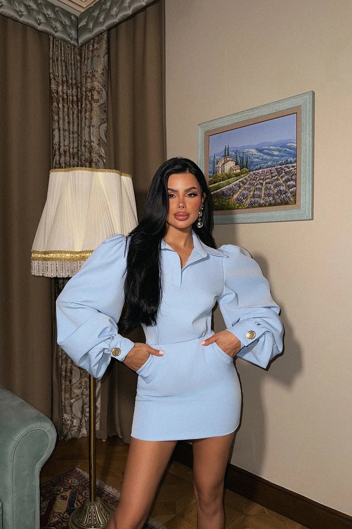 Aurora Blue Mini Dress