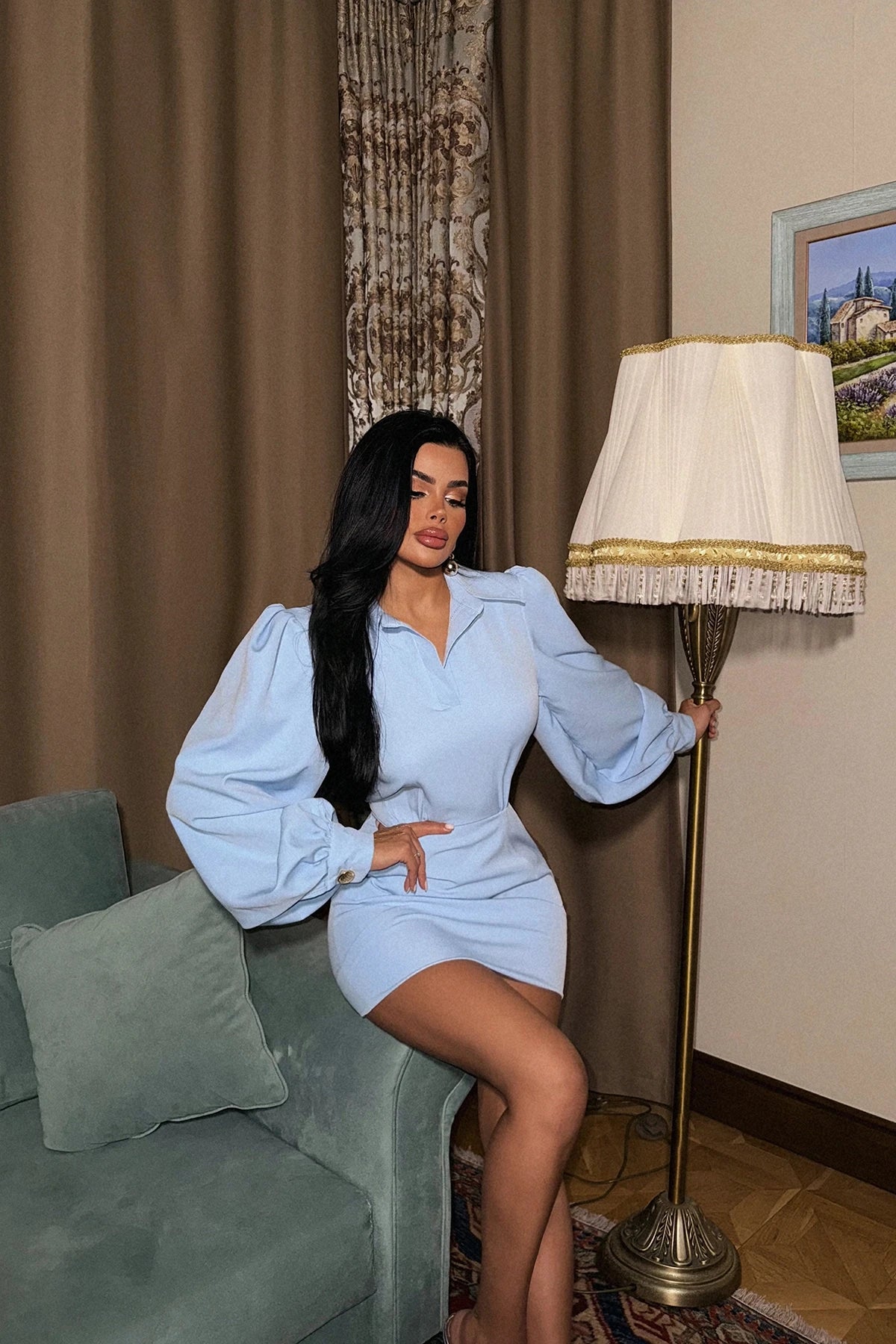 Aurora Blue Mini Dress
