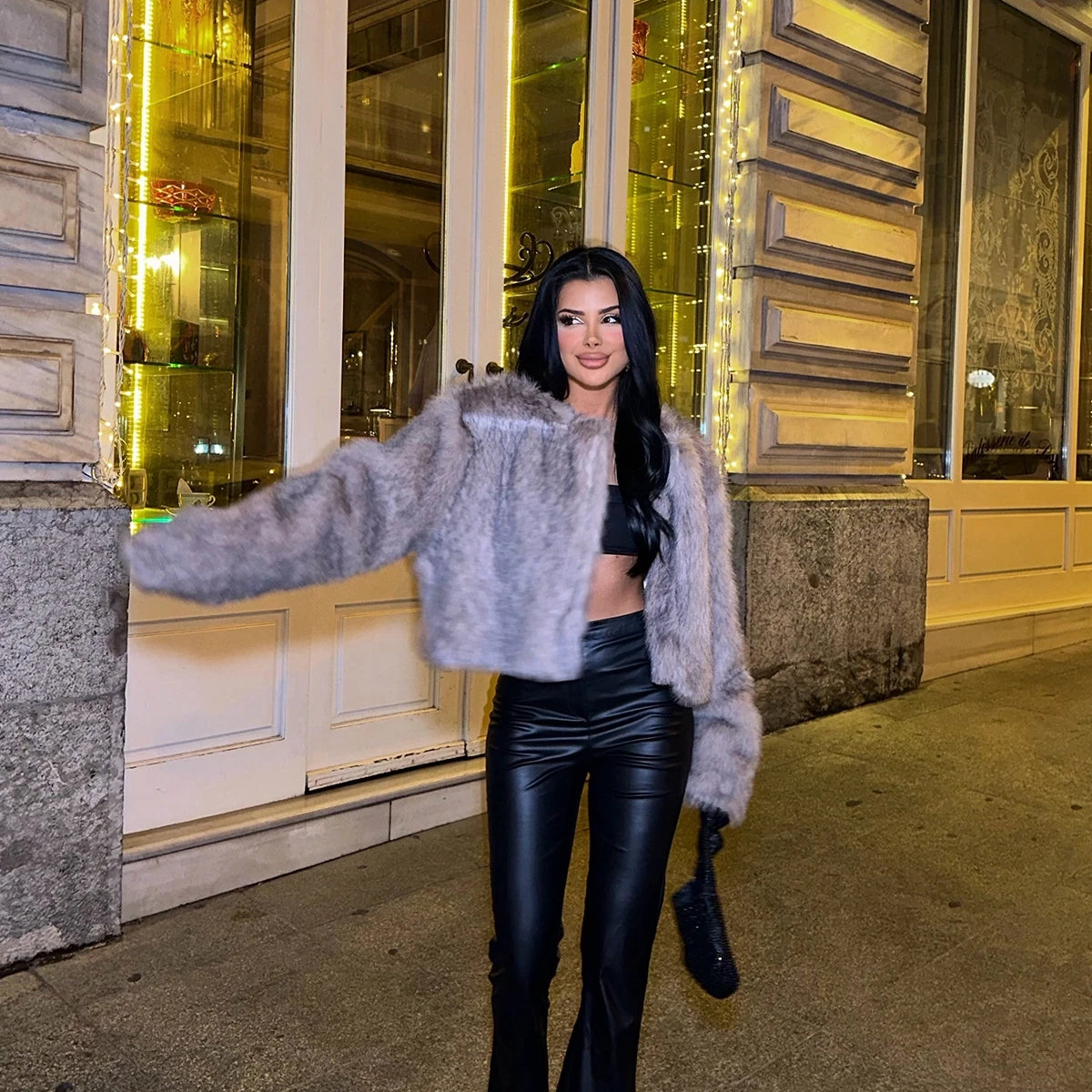 ジャケット・アウター S fur jacket short cropped__01547.1565008754.1280