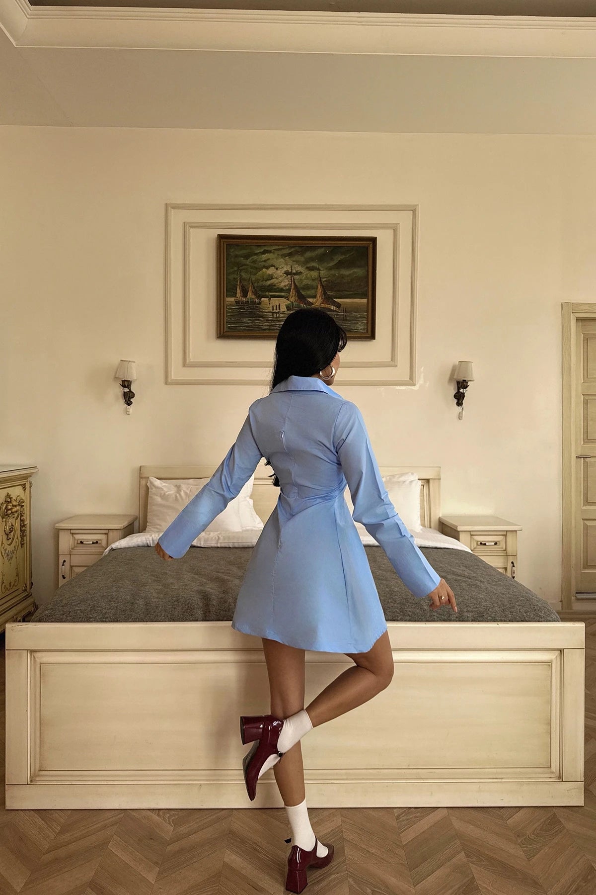 Blue Flared Monica Dress